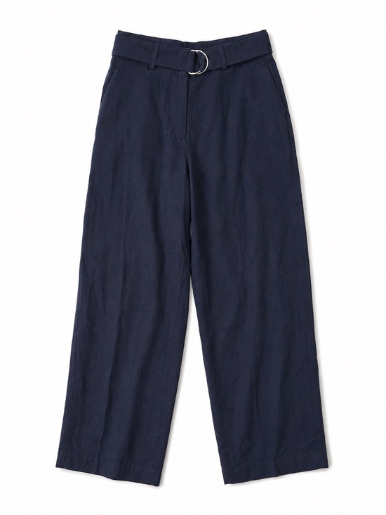 Banana Republic Pants - NWT Banana Republic Navy TENCEL Linen Blend Paperbag Wide Leg Pants Size 2
